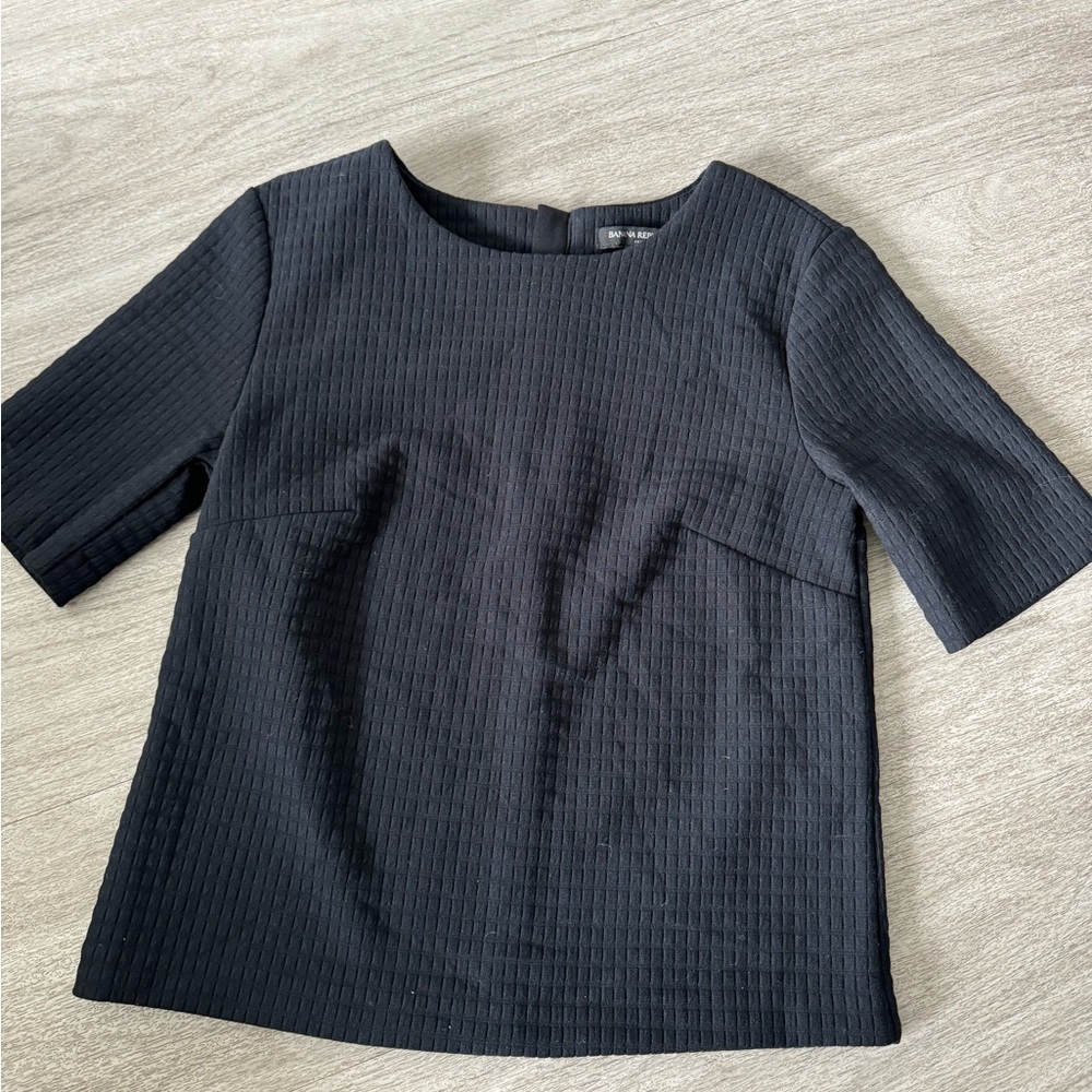 Banana Republic Black Textured Women's Top